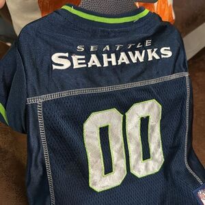 SEATTLE SEAHAWKS JERSEY PETS OFFICIAL NFL TEAM WEAR BLUE & GREEN STITCHED M NWT